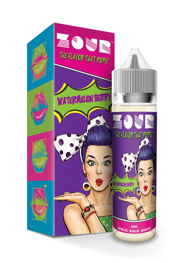 Zour Watermelon Berry Max VG E-Liquid (50ml short fill + nic booster)   Apollo Vapes UK